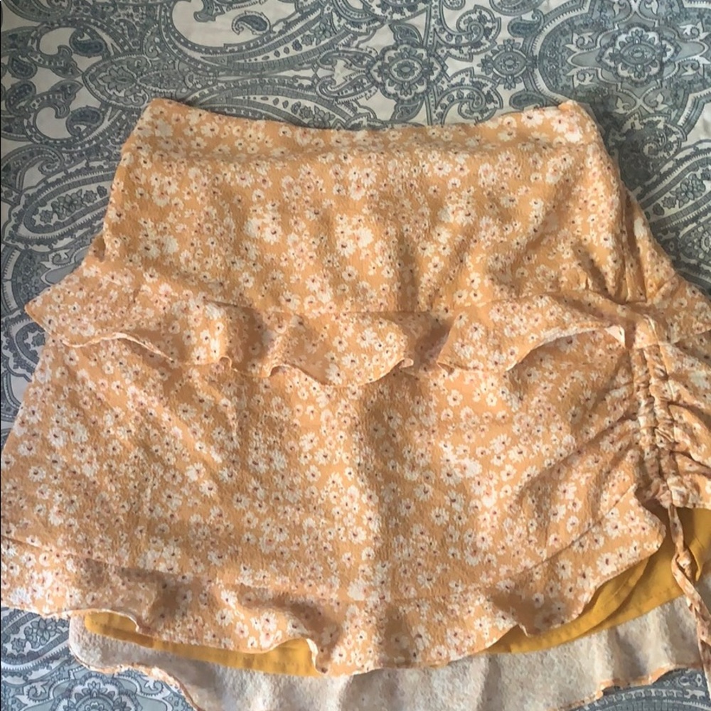 Yellow flowered skirt